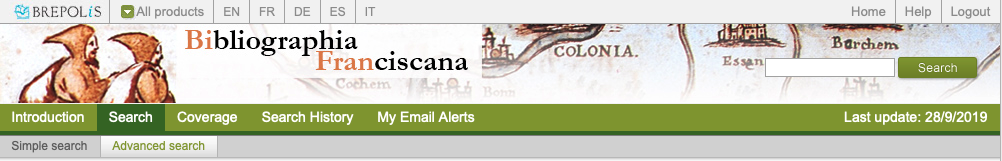 Bibliographia Franciscana online logo